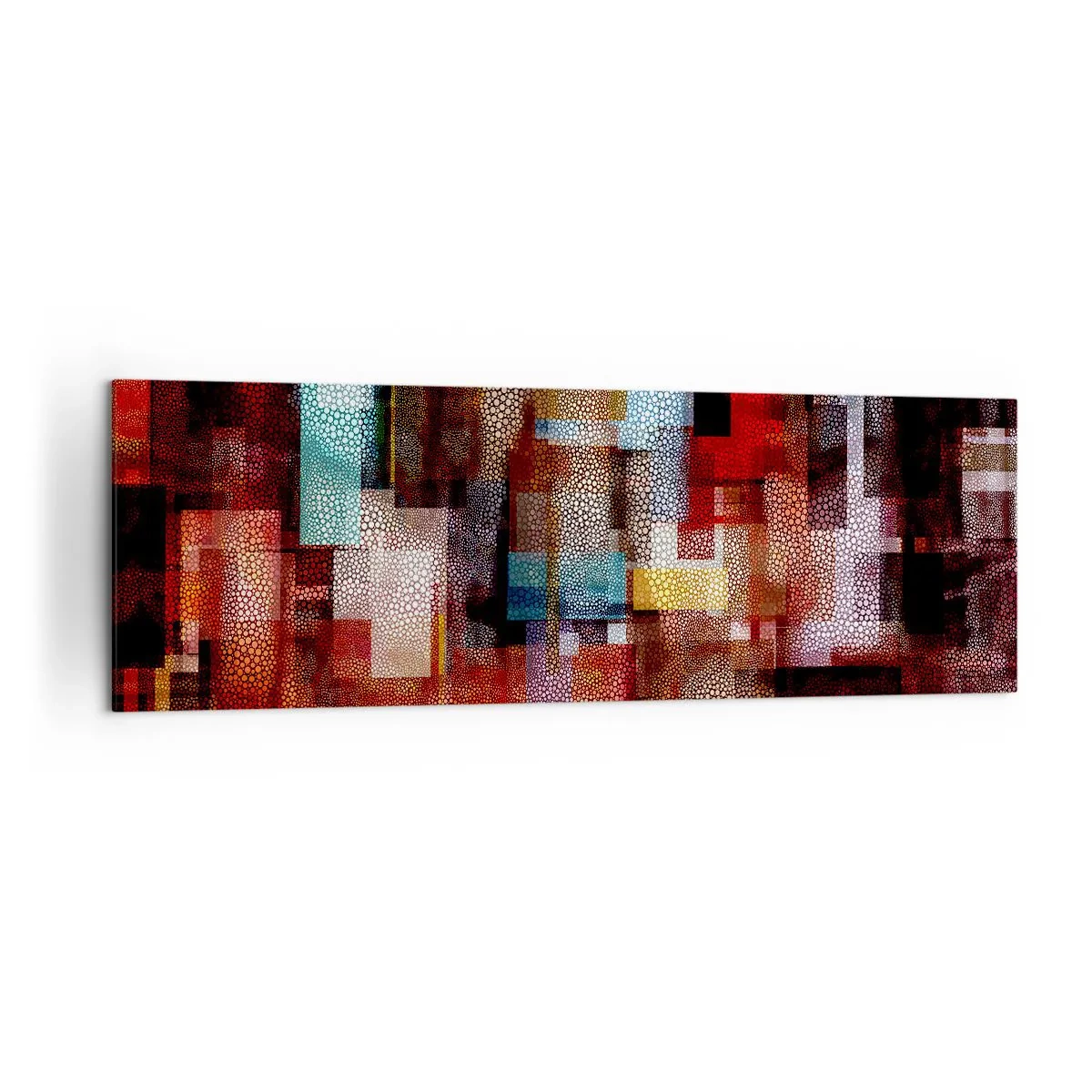 Quadro su tela - Stampe su Tela - Astrazione geometrica in intense tonalità di rosso - 160x50cm - Confusione aggrovigliata - Decorazione murale moderna per soggiorno e camera da letto ARTTOR