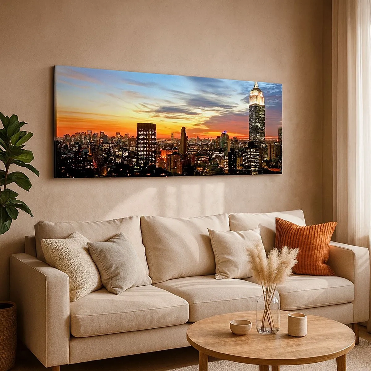 Quadro su tela - Stampe su Tela - Luminosa notte americana - 100x40 cm