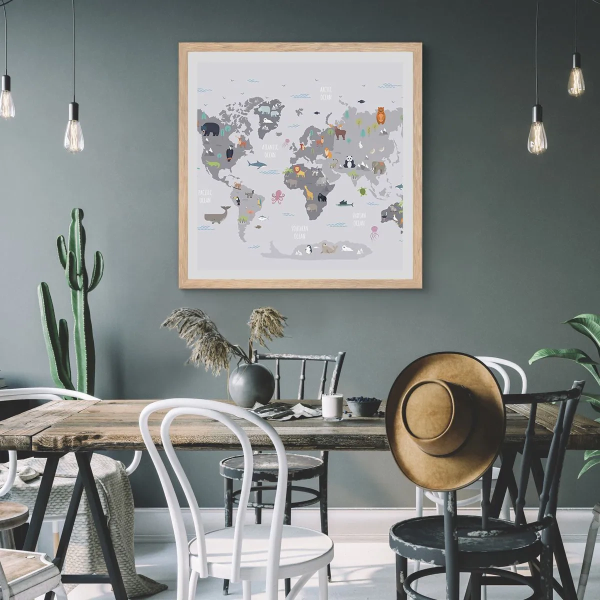 Poster in cornice rovere chiaro - Dimmi di dove sei... - 50x50 cm