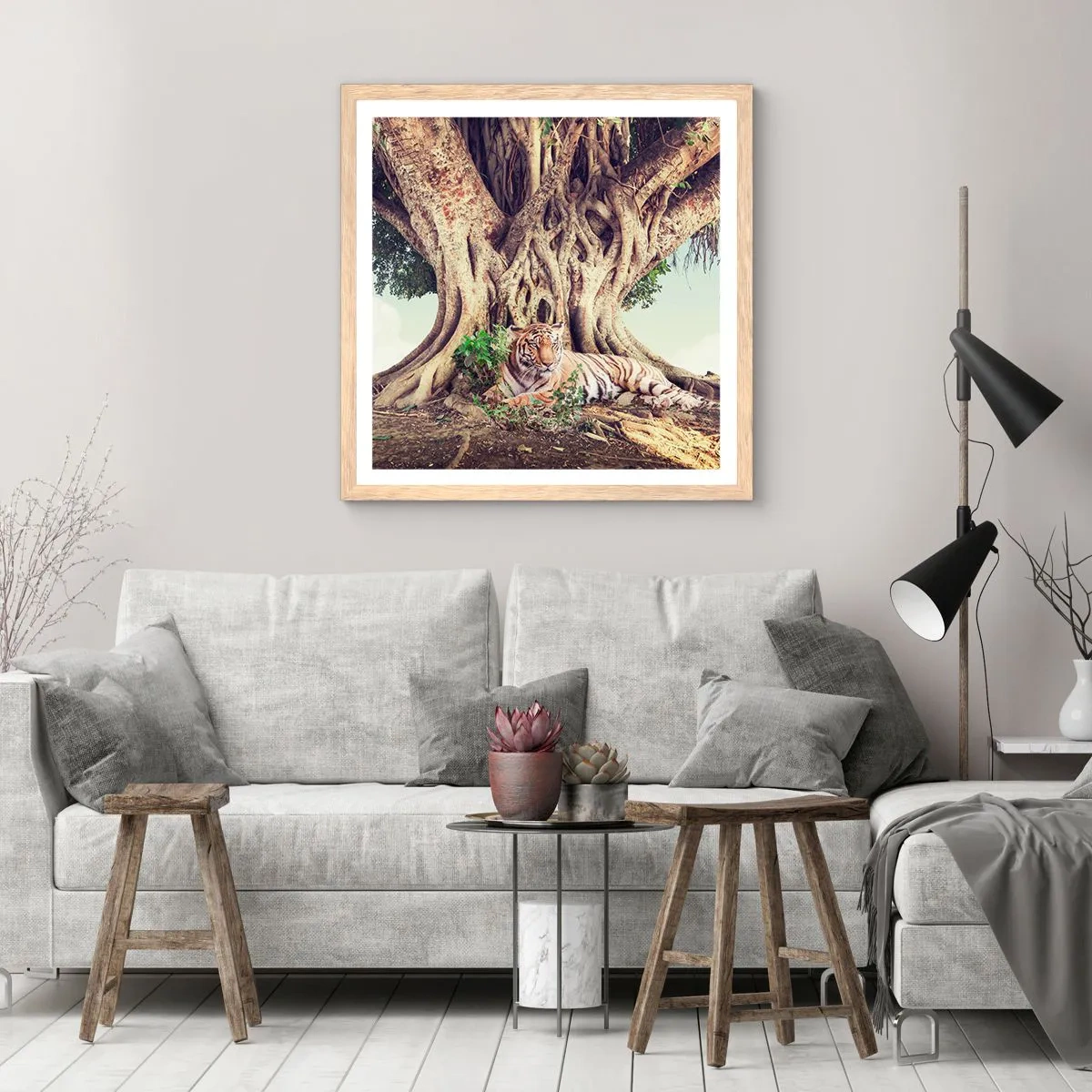 Poster in cornice rovere chiaro - Vista dal Libro della Genesi - 50x50 cm