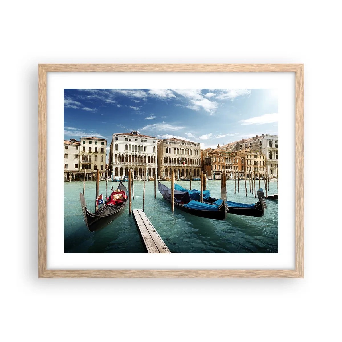Poster in cornice rovere chiaro - Palazzi nel blu - 50x40 cm