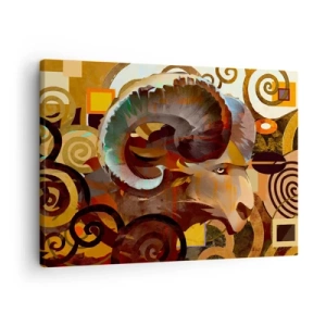Quadro su tela - Stampe su Tela - Un ariete simbolico in una composizione astratta - 70x50cm - Magie - religioni - riti - Decorazione murale moderna per soggiorno e camera da letto ARTTOR