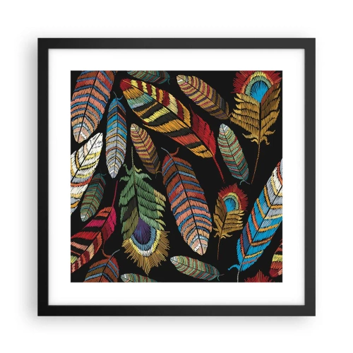 Poster in cornice nera - Il carnevale degli uccelli - 40x40 cm