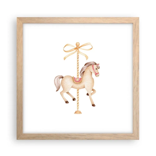 Poster in cornice rovere chiaro - Trotto aggraziato - 30x30 cm