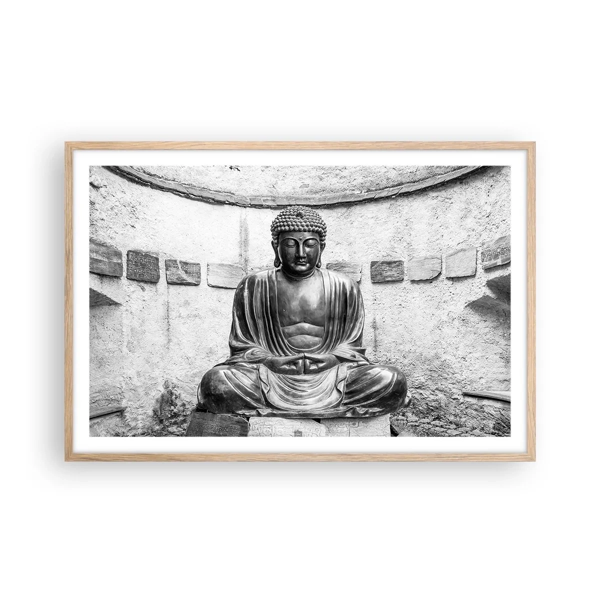Poster in cornice rovere chiaro - Alla fonte della pace - 91x61 cm