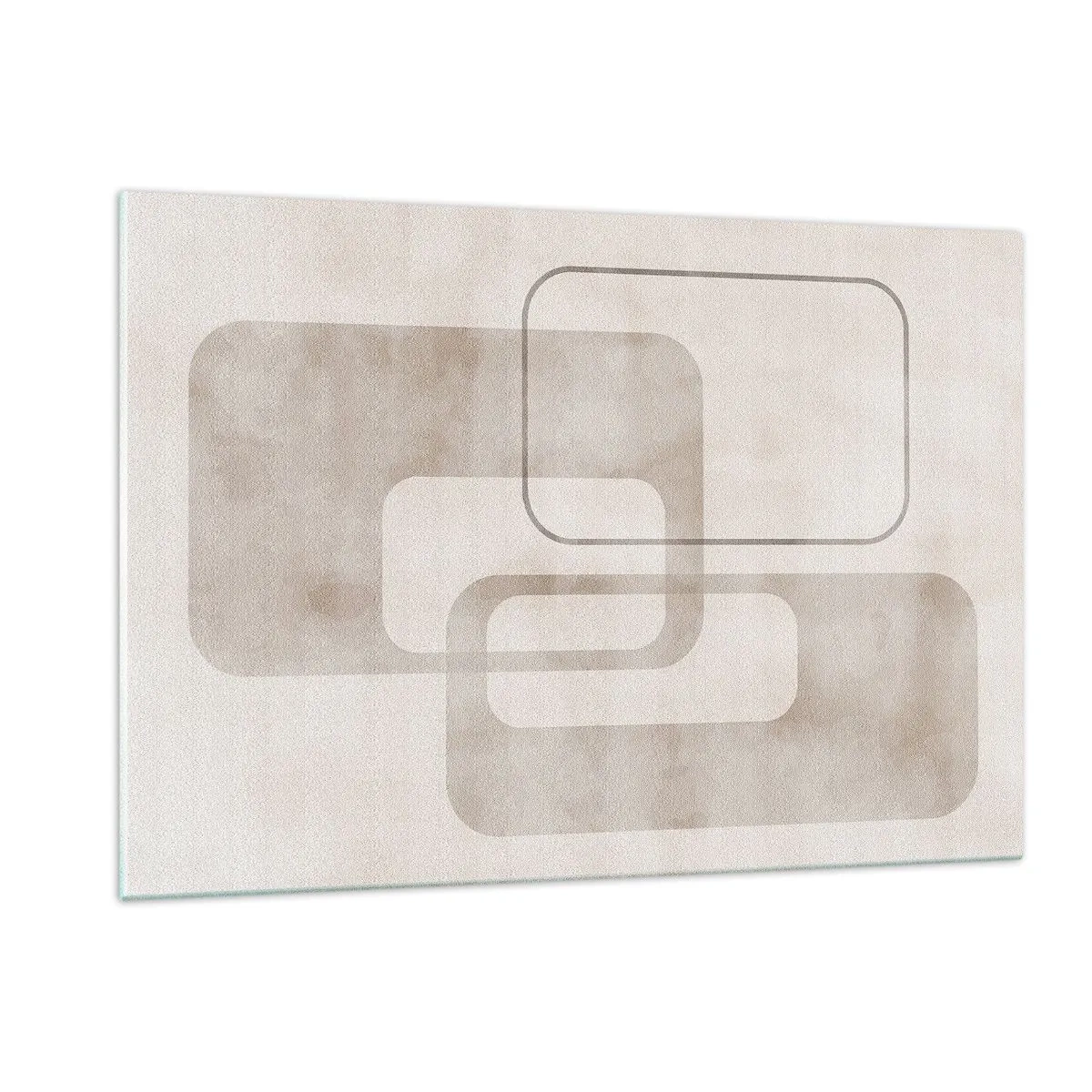 Quadro su vetro - Rettangoli beige minimalisti su sfondo chiaro - 120x80cm - Giunti geometrici - Decorazione murale moderna per soggiorno e camera da letto ARTTOR