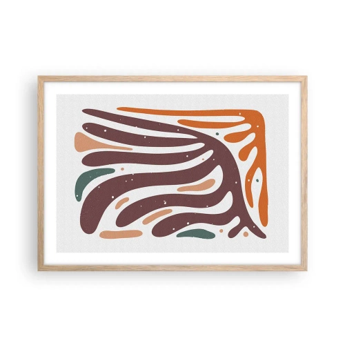 Poster in cornice rovere chiaro - Composizione organica raggiante - 70x50 cm