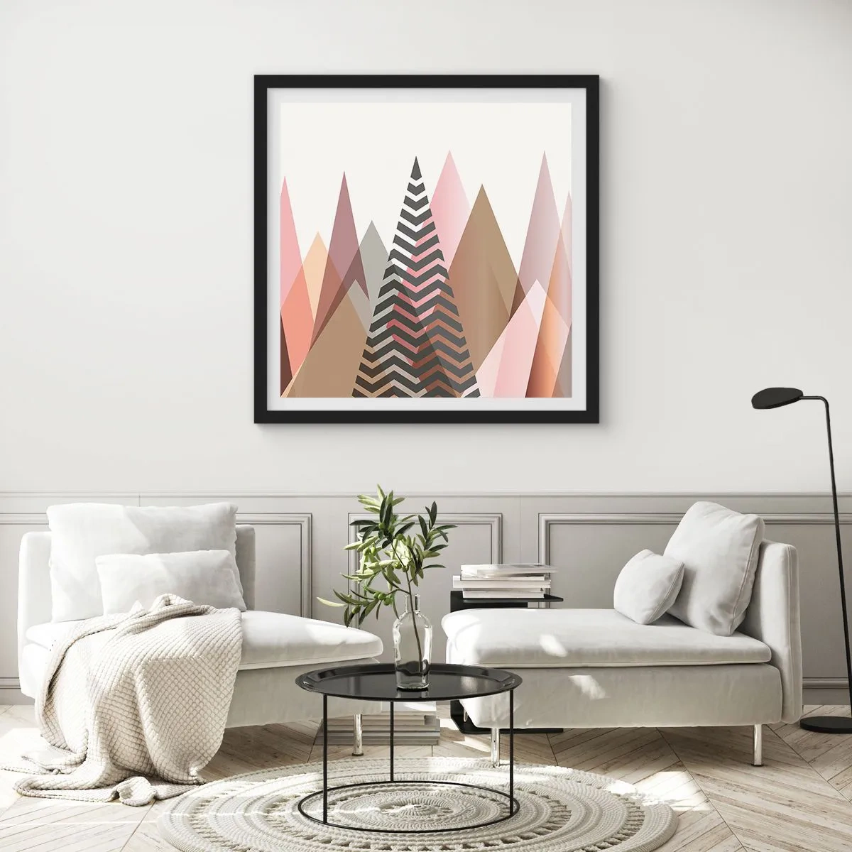 Poster in cornice nera - Vista piramidale - 60x60 cm