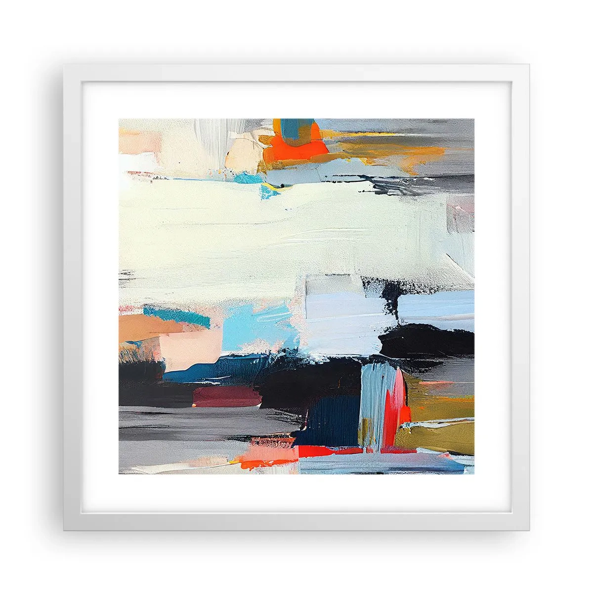 Poster in cornice bianca - C'è una logica? - 40x40 cm