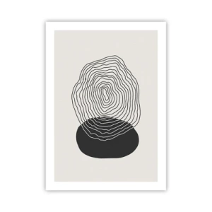 Poster - Linee nere che creano una forma astratta su uno sfondo chiaro - 50x70cm - Durata e vibrazione - Decorazione murale moderna per soggiorno e camera da letto ARTTOR