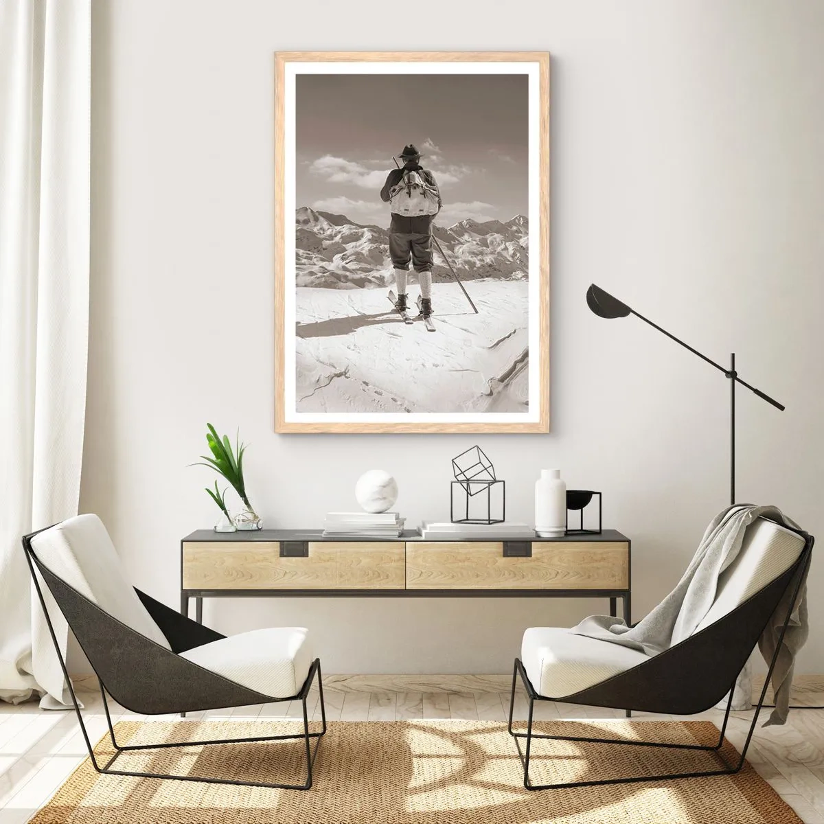 Poster in cornice rovere chiaro - E i monti sono immutabili - 70x100 cm