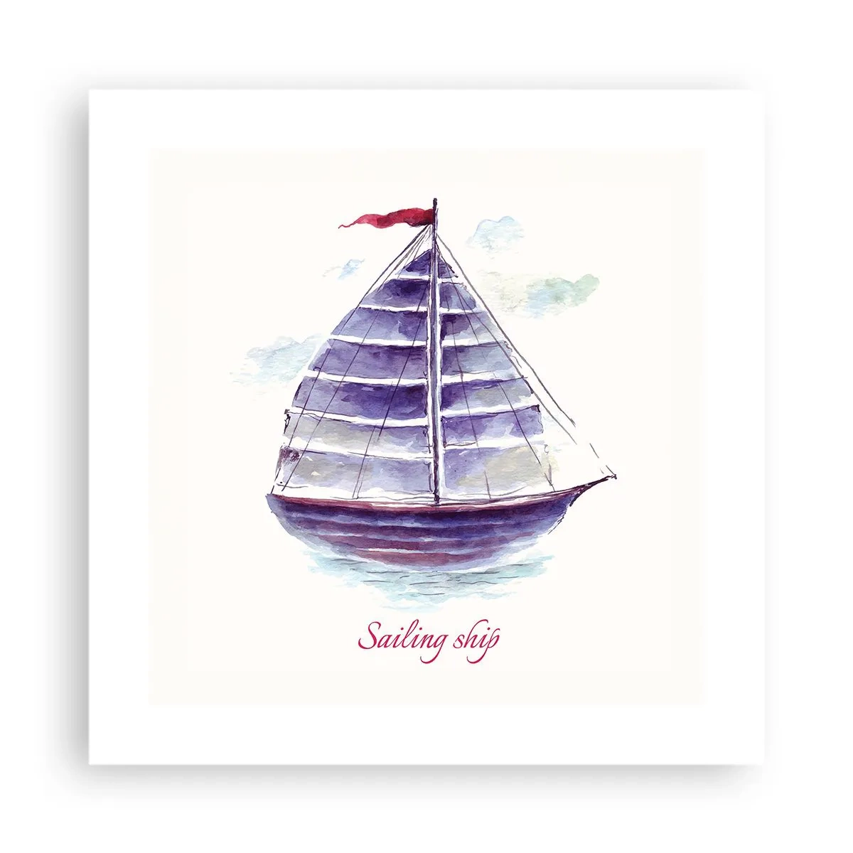 Poster - Gonfie vele e mare calmo - 40x40 cm