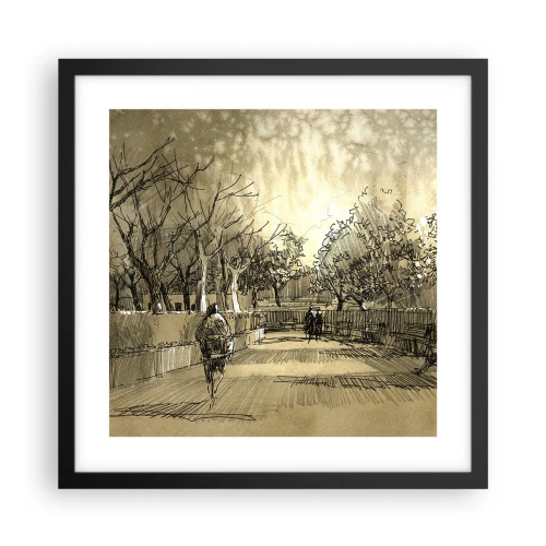 Poster in cornice nera - Attimo fermato con la penna - 40x40 cm