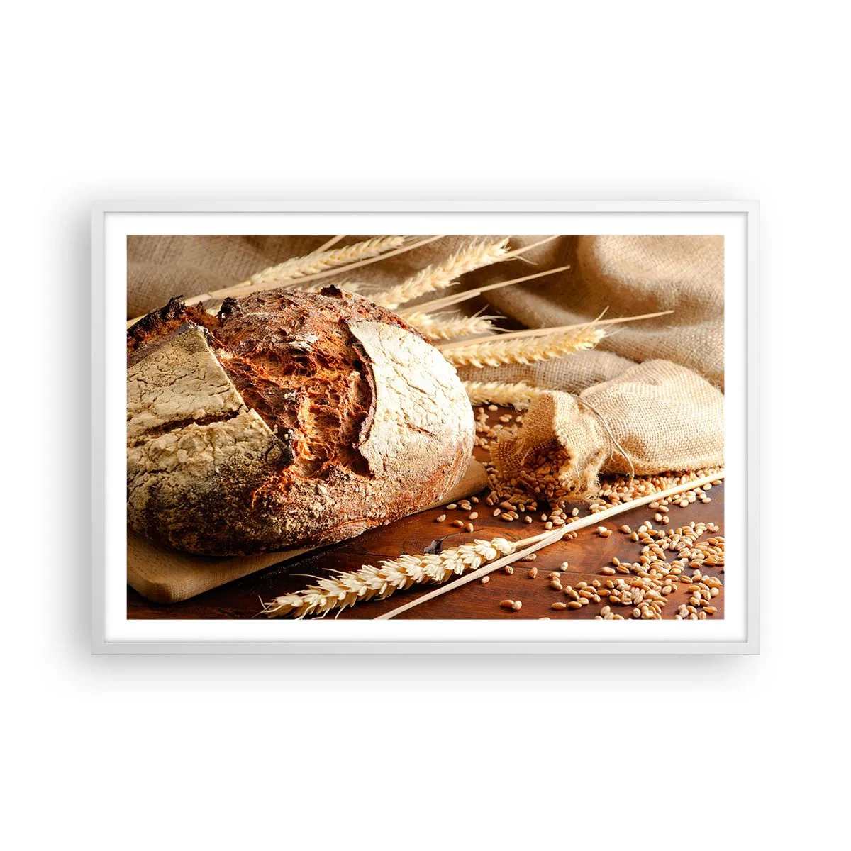 Poster in cornice bianca - Appetitoso, profumato, croccante - 91x61 cm