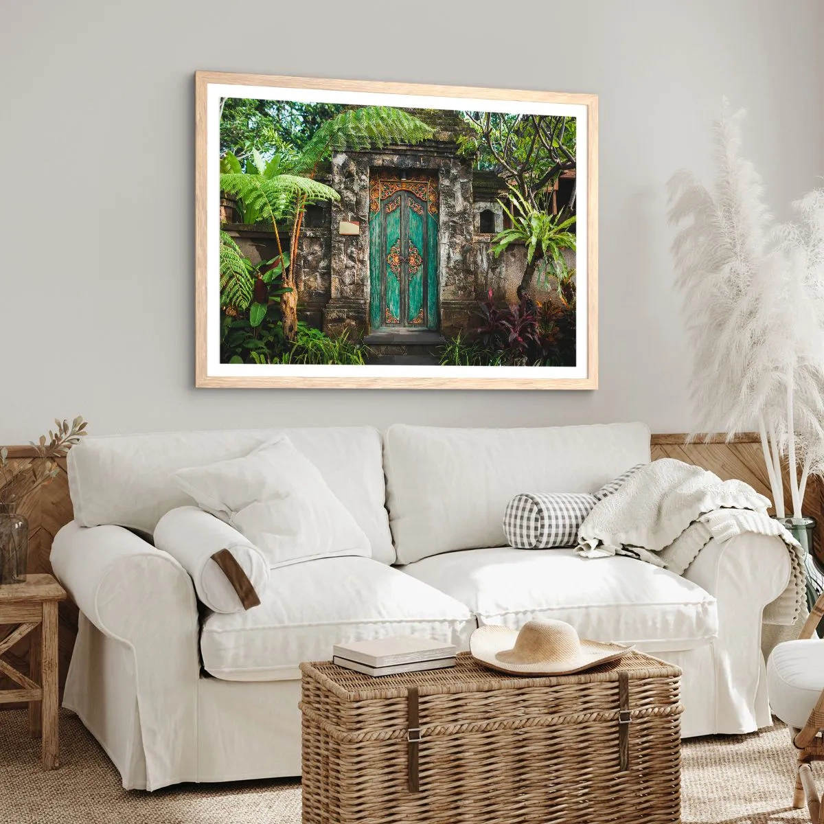 Poster in cornice rovere chiaro - Le porte verso un mondo esotico - 50x40 cm