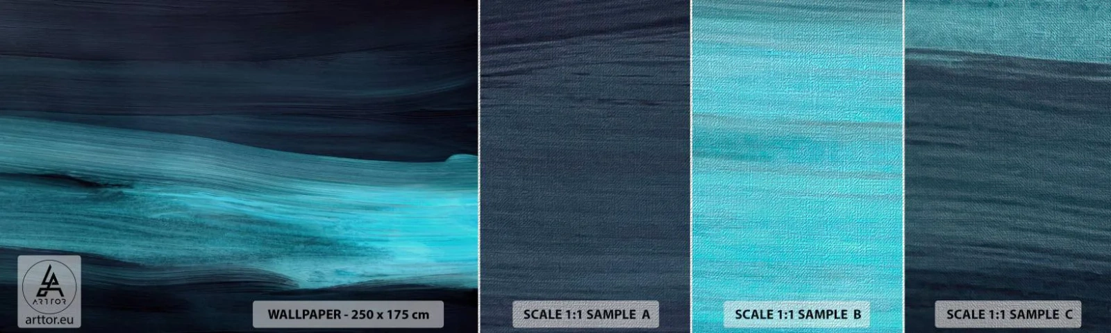 Campione di Fotomurale Premium Canvas - Seguendo la corrente - Buio, Pezzo, Astrazione - 100x30 cm