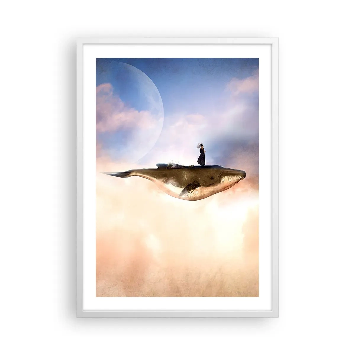 Poster in cornice bianca - Viaggio surreale - 50x70 cm