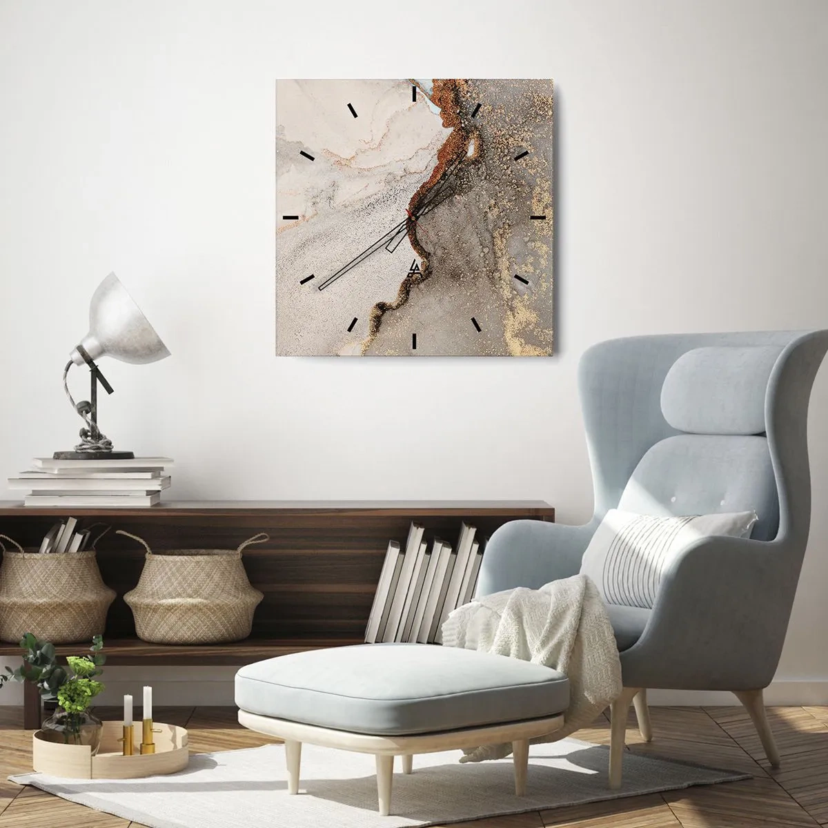 Orologio da parete - Orologio in Vetro - Ai confini del colore - 40x40 cm