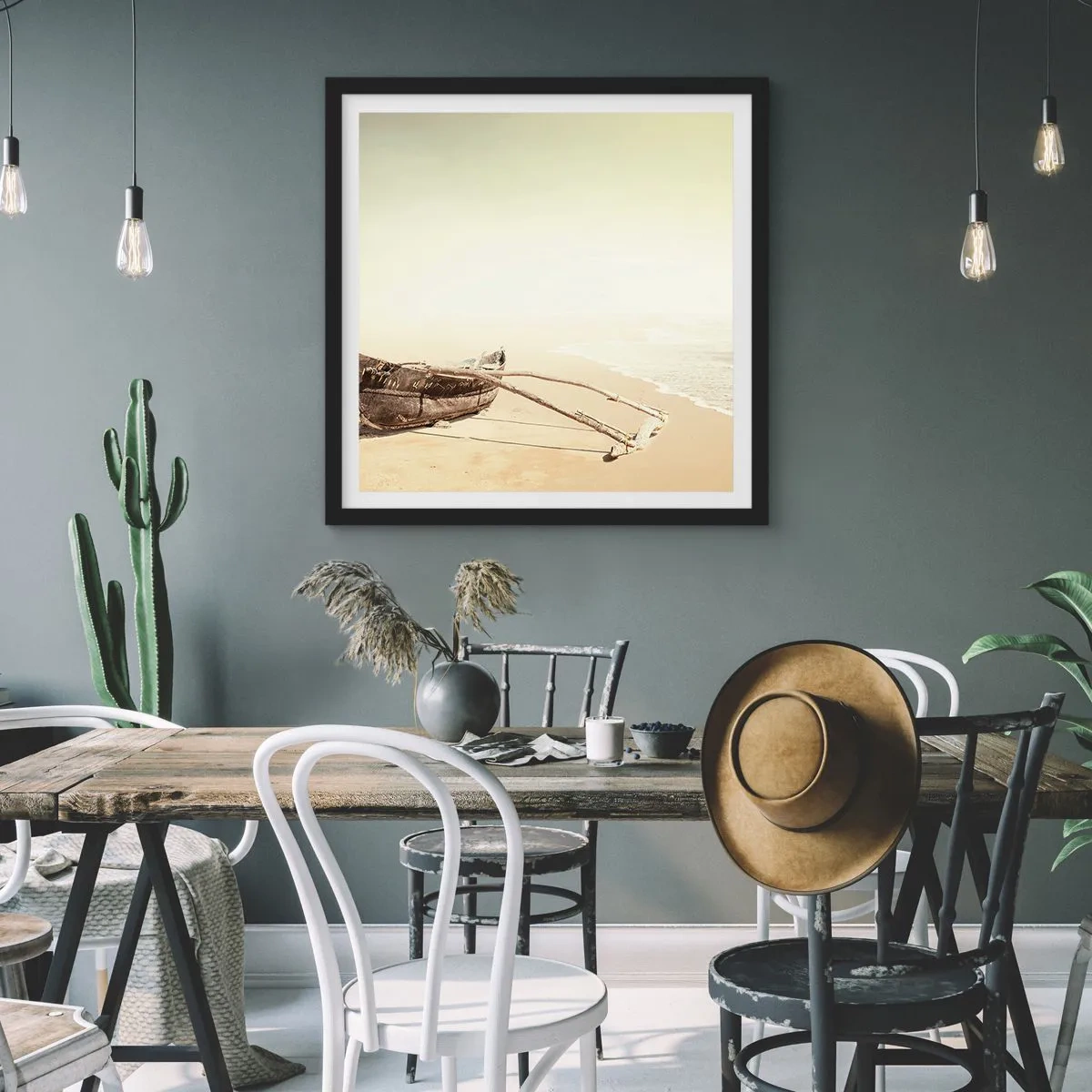 Poster in cornice nera - Ricordo dei mari del sud - 40x40 cm