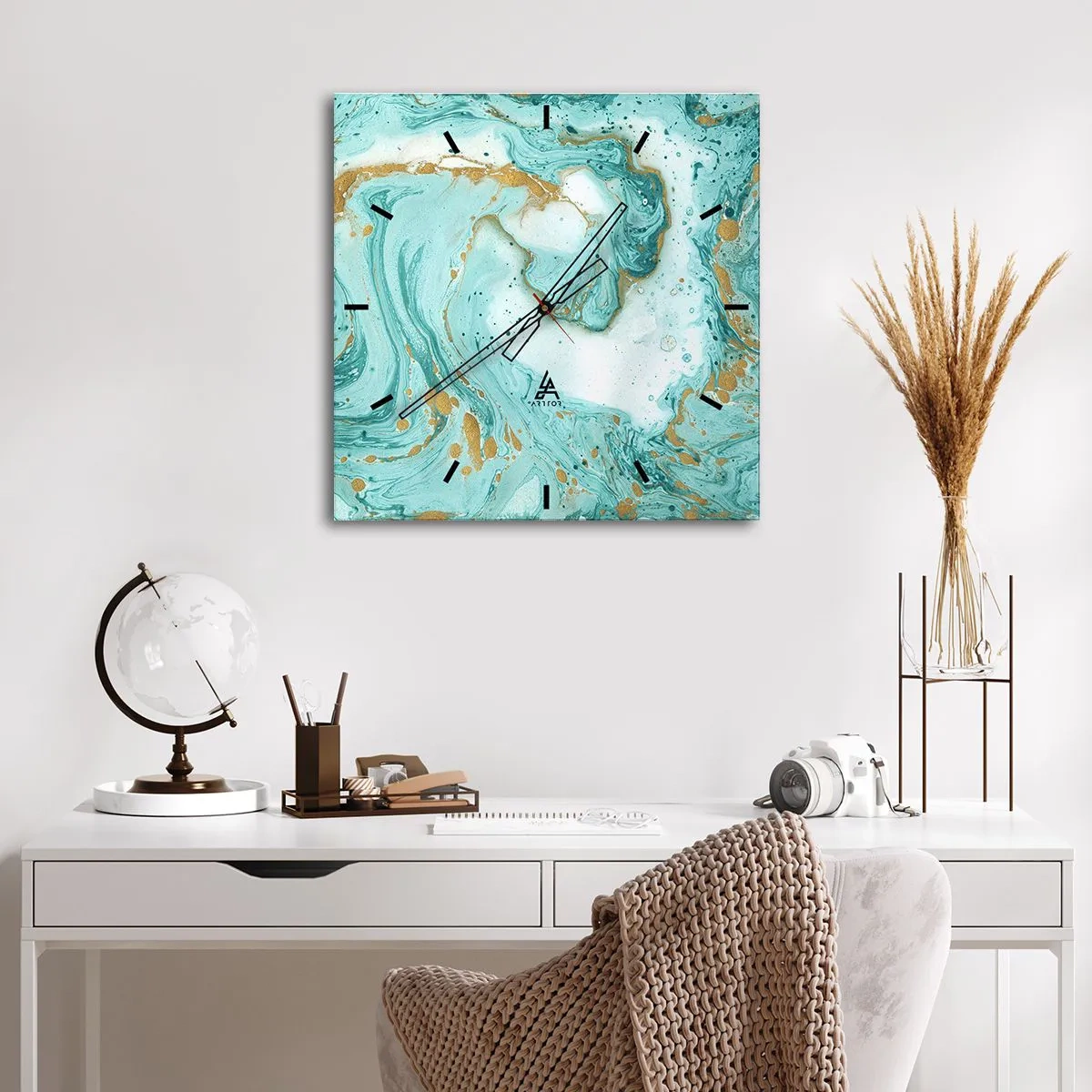 Orologio da parete - Orologio in Vetro - La grande onda del periodo Edo - 40x40 cm