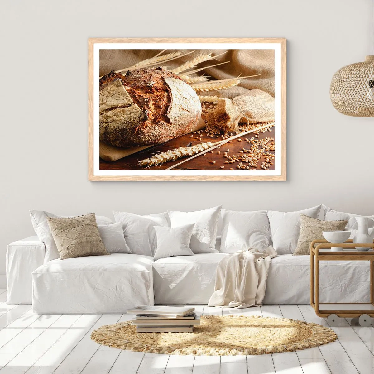 Poster in cornice rovere chiaro - Appetitoso, profumato, croccante - 100x70 cm