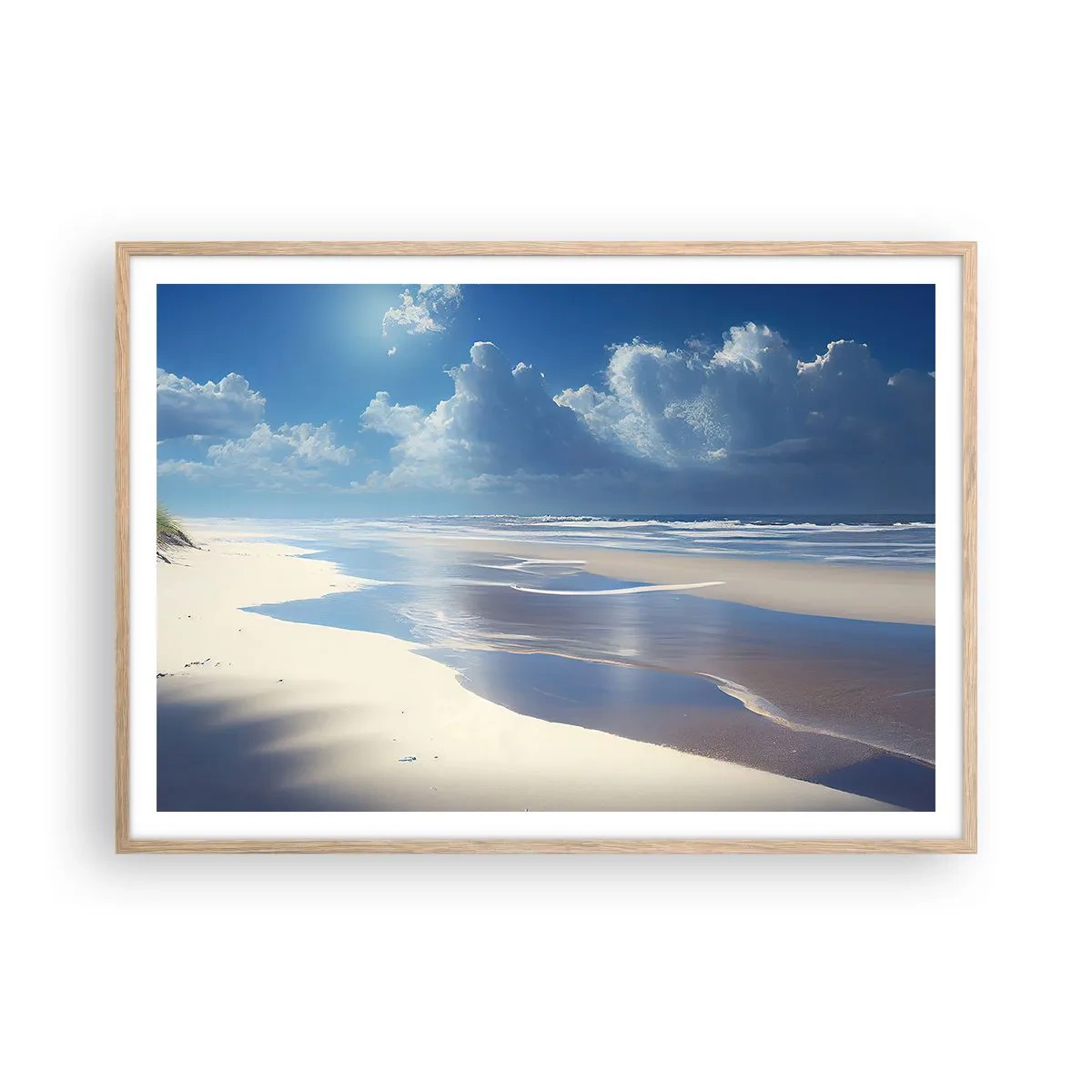 Poster in cornice rovere chiaro - Vacanze in paradiso - 100x70 cm