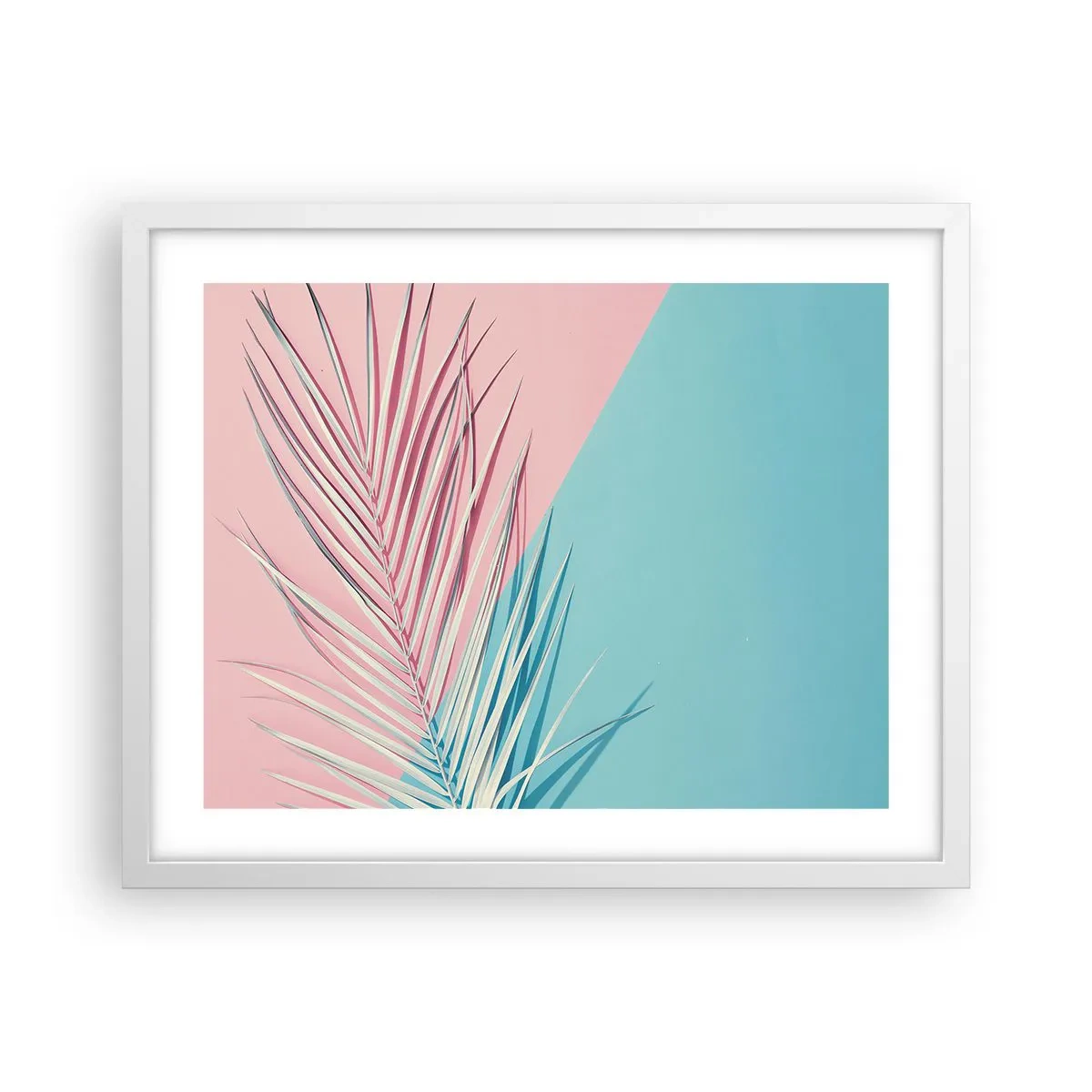 Poster in cornice bianca - Impressione tropicale - 50x40 cm