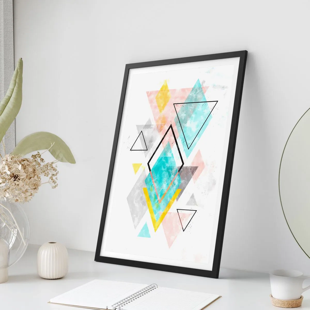 Poster in cornice nera - Gioco geometrico - 70x100 cm