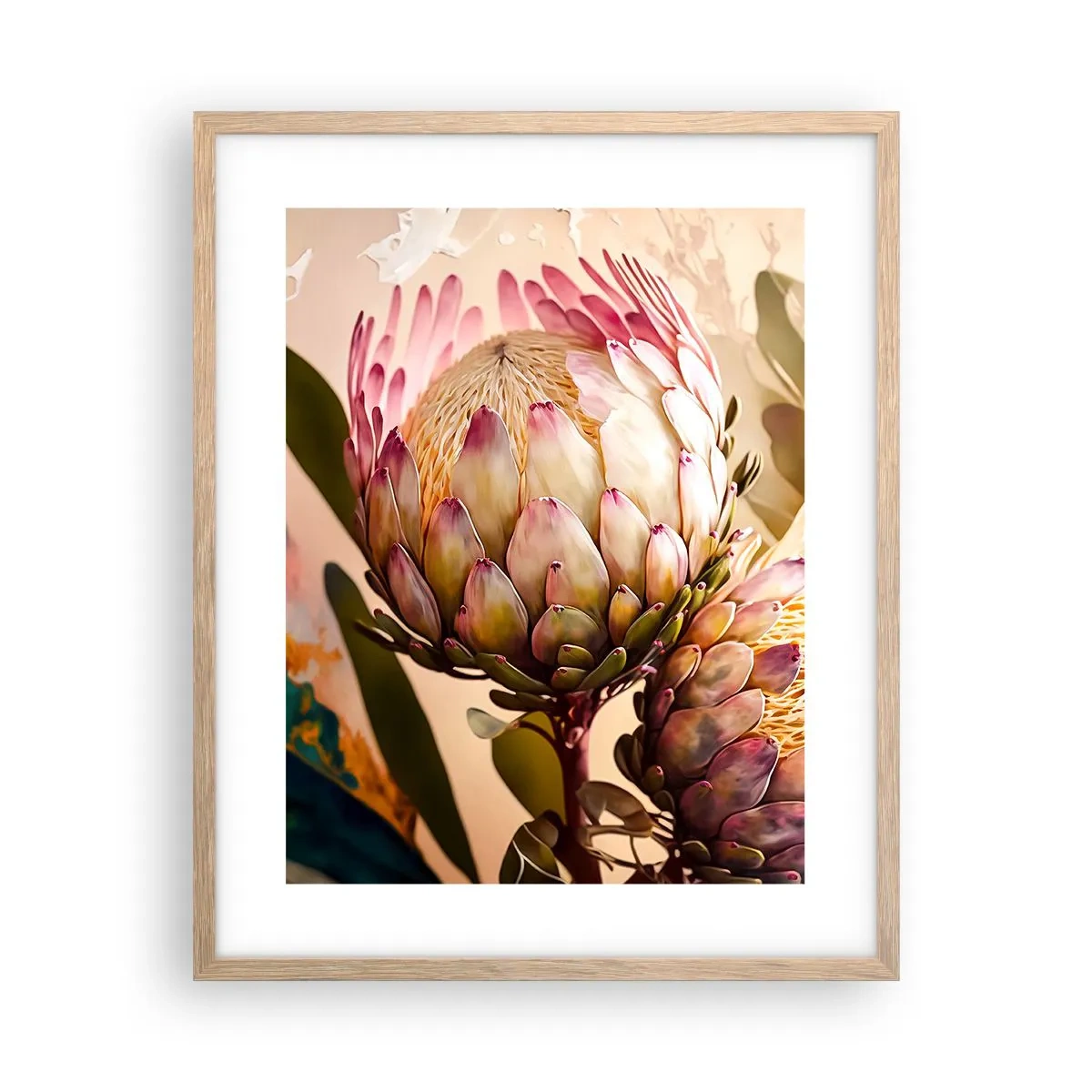 Poster in cornice rovere chiaro - Tenero abbraccio - 40x50 cm