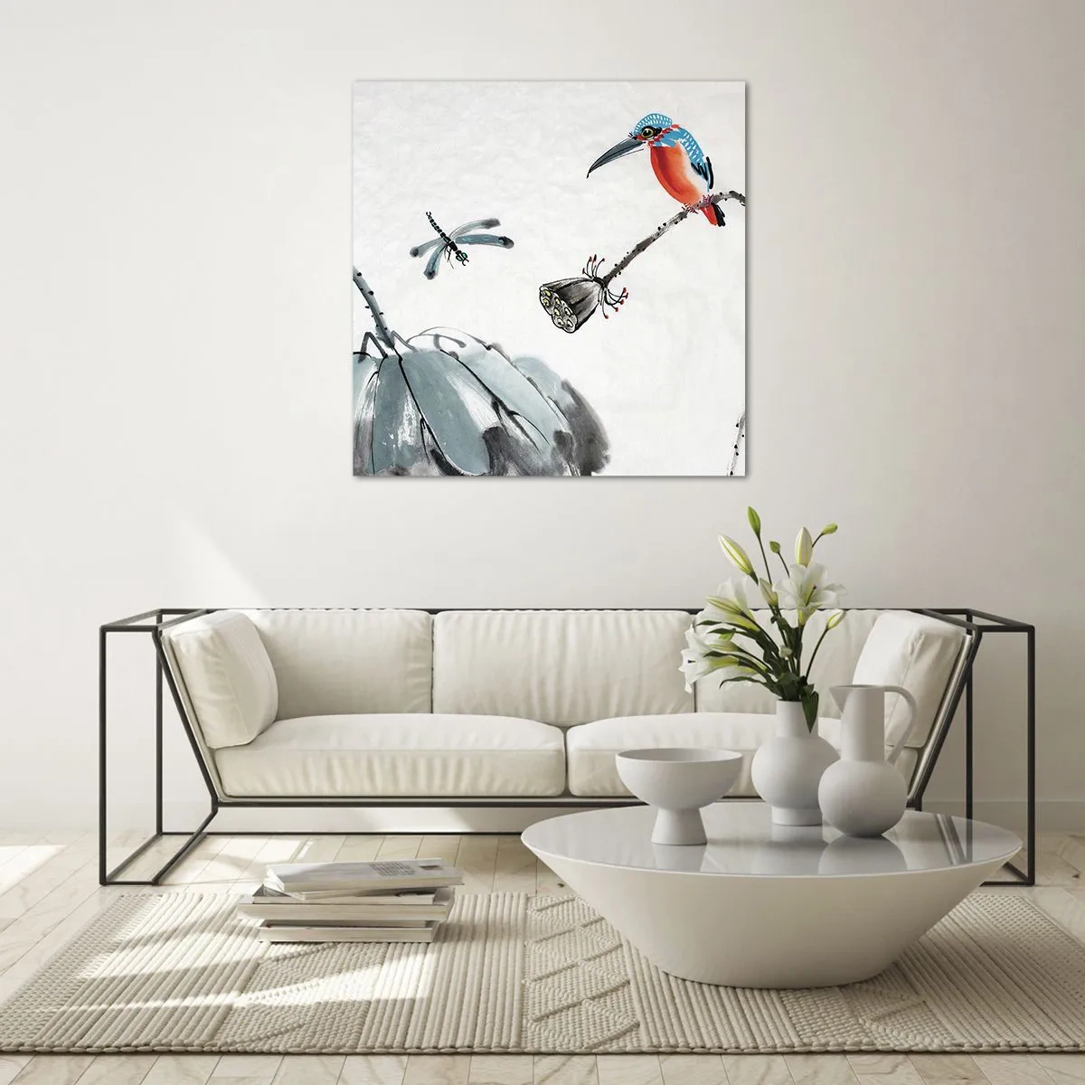 Quadro su vetro - La vita del prato - 50x50 cm