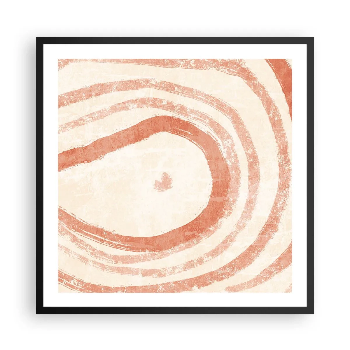 Poster in cornice nera - Cerchi di corallo - 60x60 cm