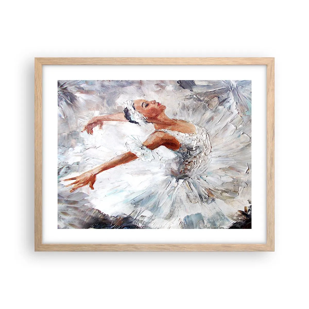 Poster in cornice rovere chiaro - Delicata e leggera come il tulle - 50x40 cm