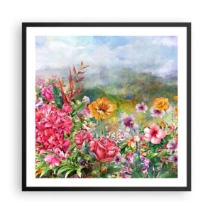 Poster in cornice nera - Il giardino impazzito - 60x60 cm