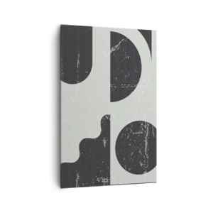 Quadro su tela - Stampe su Tela - Motivi geometrici nelle tonalità del nero e del grigio - 80x120cm - Composizione sopra e sotto - Decorazione murale moderna per soggiorno e camera da letto ARTTOR