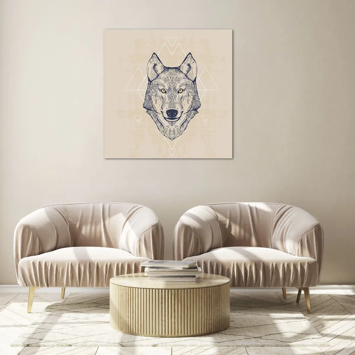Quadro su vetro - Alfa dallo sguardo penetrante - 30x30 cm