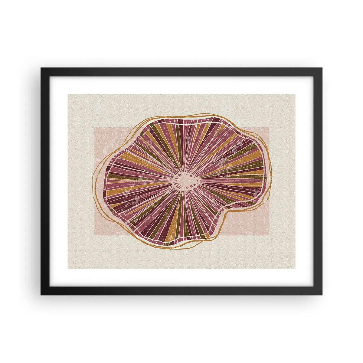 Poster in cornice nera - Astrazione raggiante - 50x40 cm