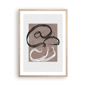 Poster in cornice rovere chiaro - Composizione: alla ricerca della pienezza - 50x70 cm