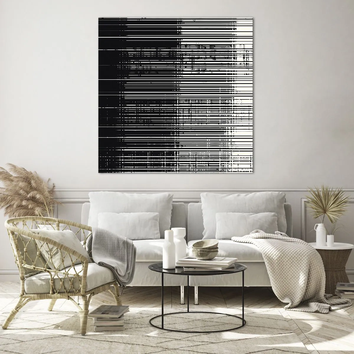 Quadro su vetro - Onde e vibrazioni - 30x30 cm