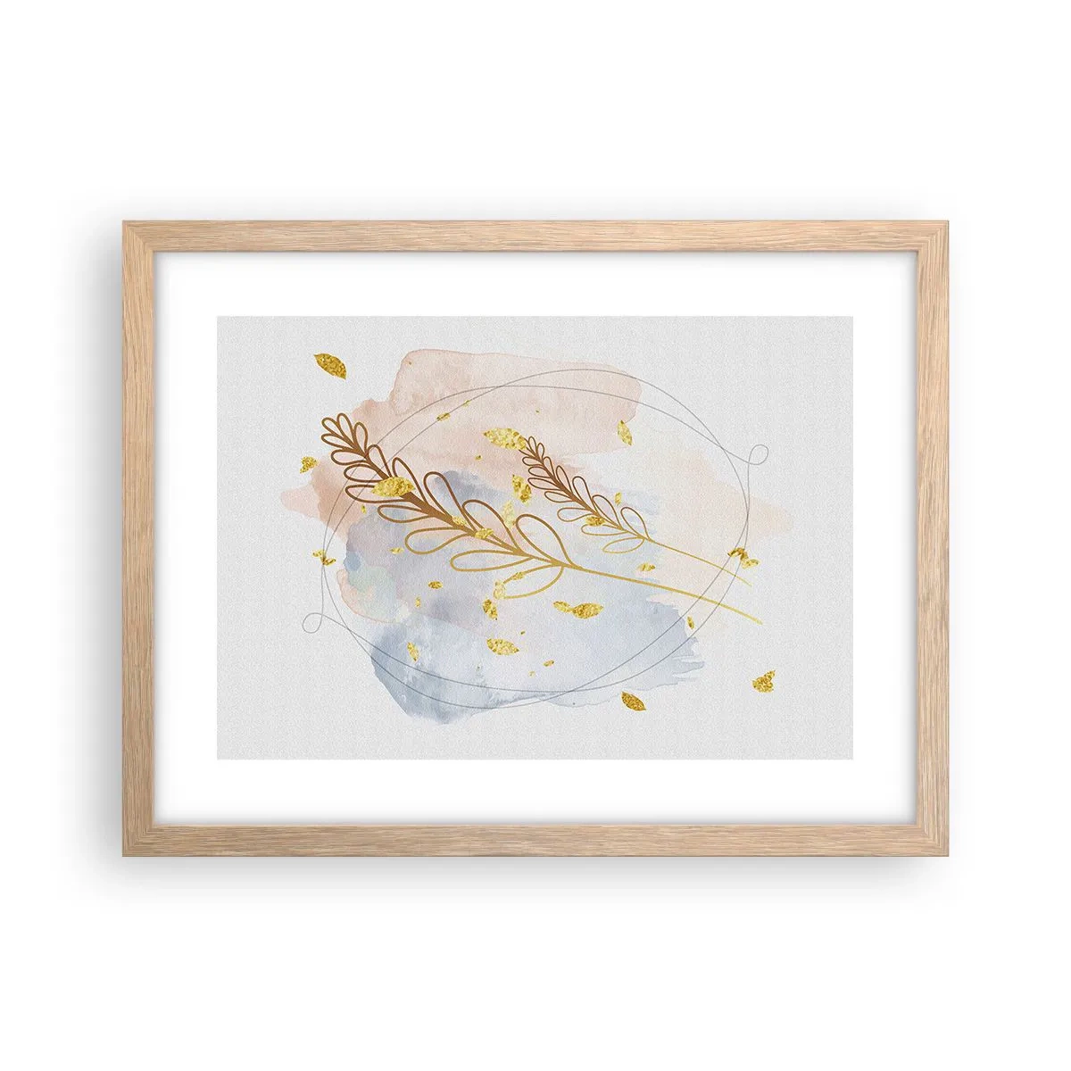 Poster in cornice rovere chiaro - Soffio d'oro - 40x30 cm