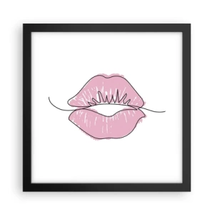 Poster in cornice nera - Pronti al bacio? - 30x30 cm