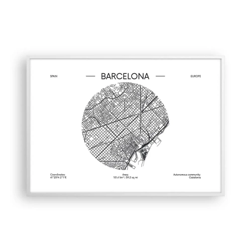 Poster in cornice bianca - Anatomia di Barcellona - 100x70 cm