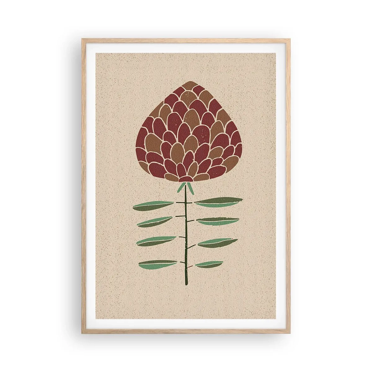 Poster in cornice rovere chiaro - Che grande pigna - 70x100 cm