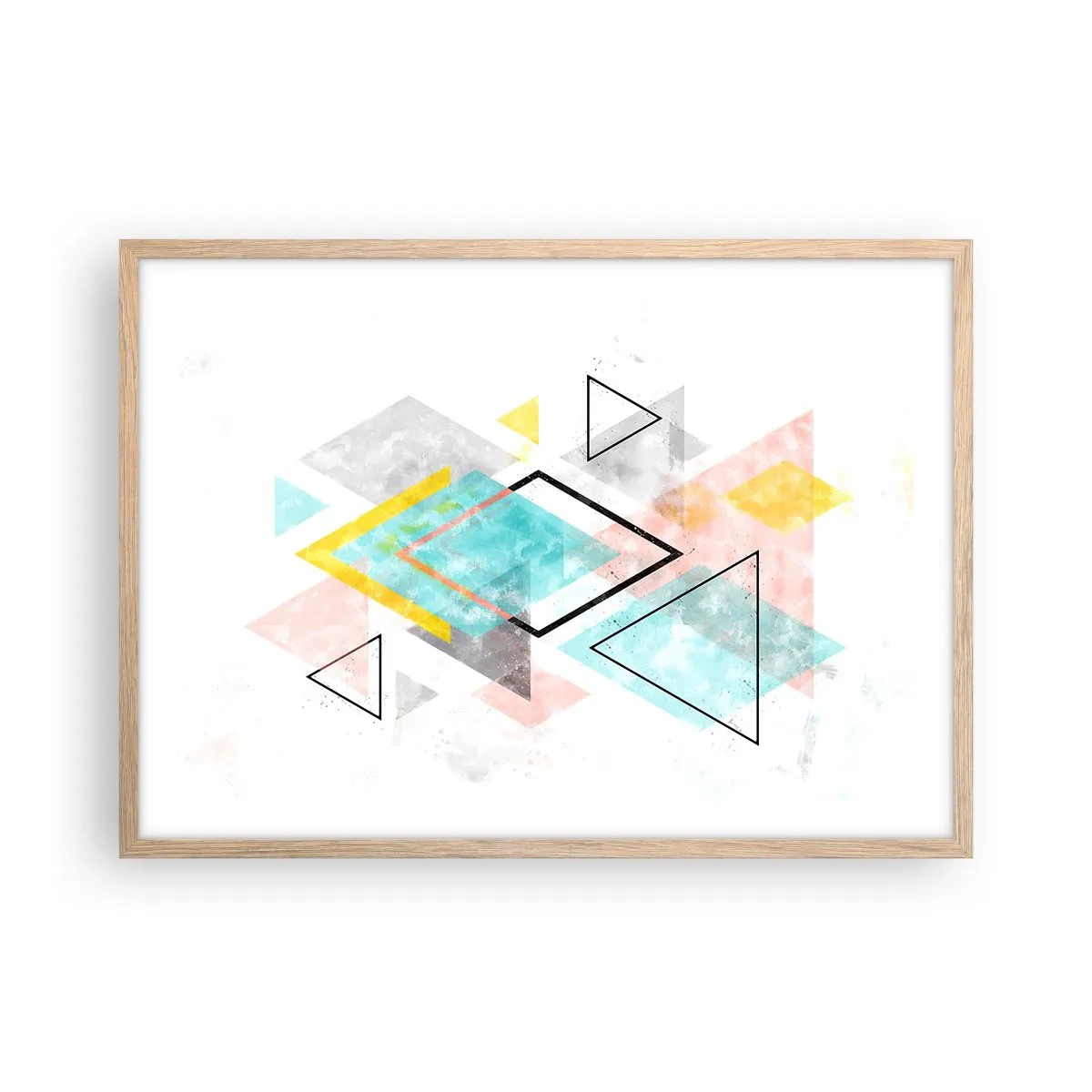 Poster in cornice rovere chiaro - Gioco geometrico - 70x50 cm