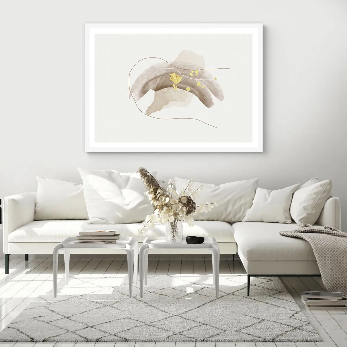 Poster in cornice bianca - Incontro nello spazio - 91x61 cm