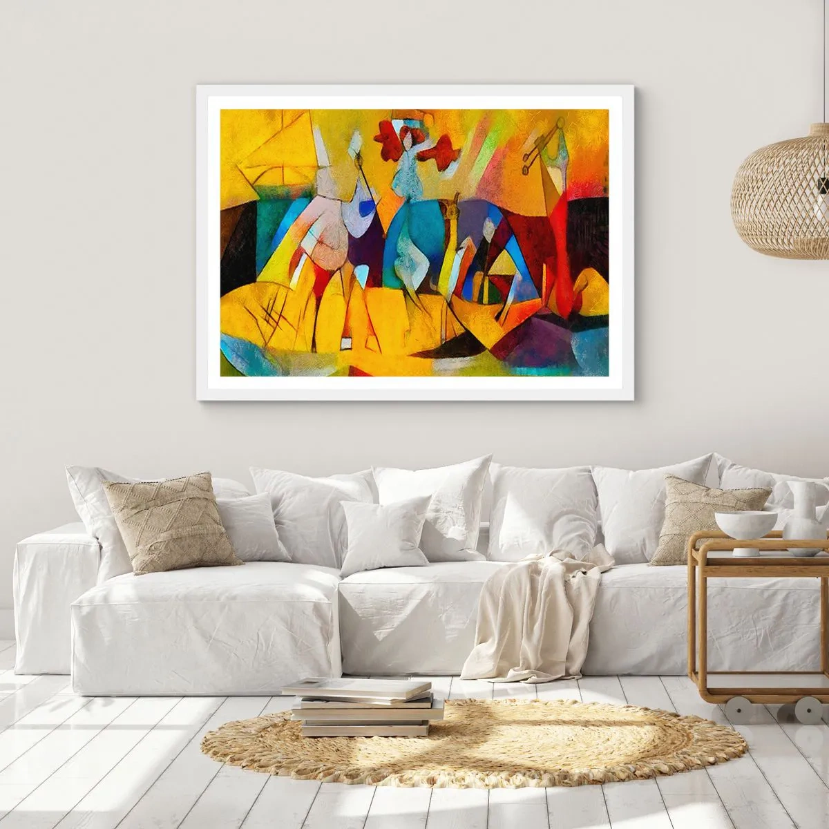 Poster in cornice bianca - Sole - vita - gioia - 40x30 cm