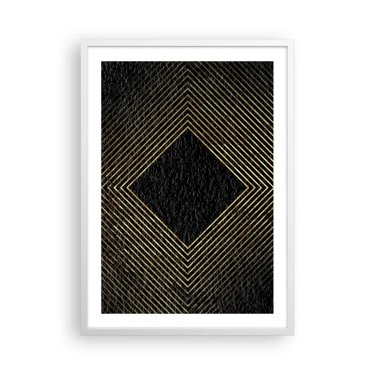 Poster in cornice bianca - Geometria in stile glamour - 50x70 cm