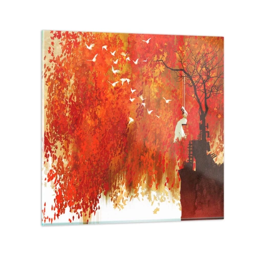 Quadro su vetro - Voli con noi? - 30x30 cm