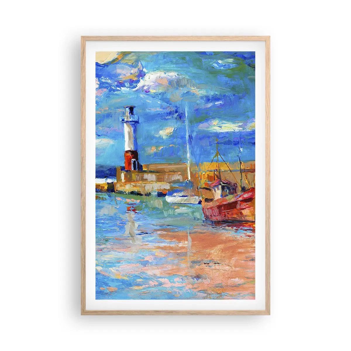 Poster in cornice rovere chiaro - Pomeriggio nell'insenatura multicolore - 61x91 cm