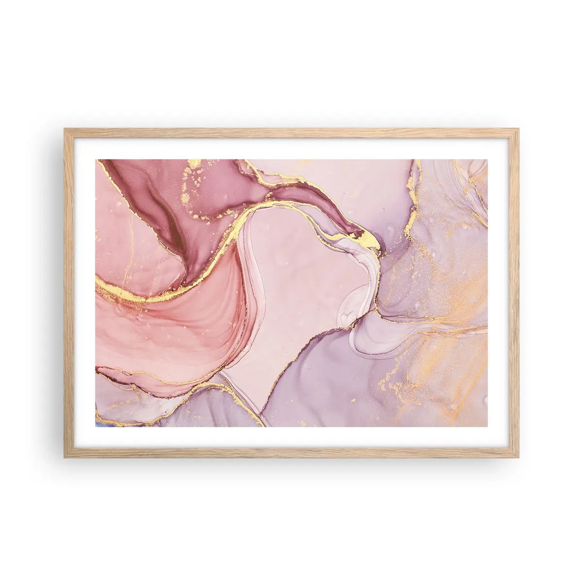 Poster in cornice rovere chiaro - La carezza dei colori - 70x50 cm