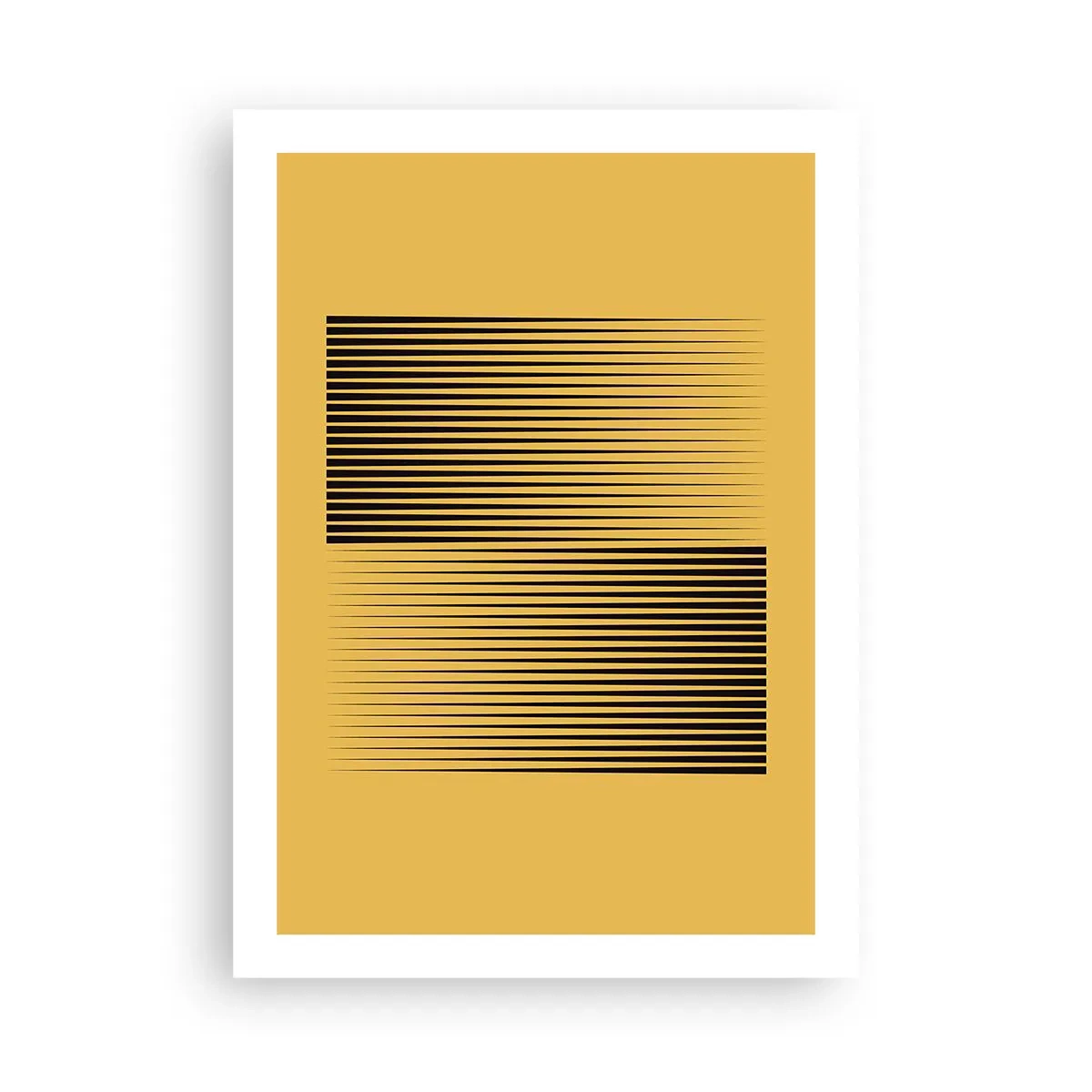 Poster - Una composizione minimalista di linee su uno sfondo color senape. - 50x70cm - La quadratura degli opposti - Decorazione murale moderna per soggiorno e camera da letto ARTTOR